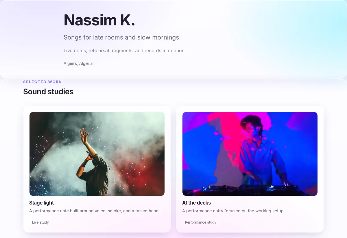 Glassmorphism — ownz template preview