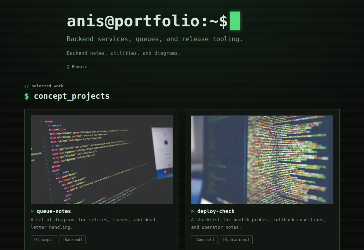 Terminal — ownz template preview