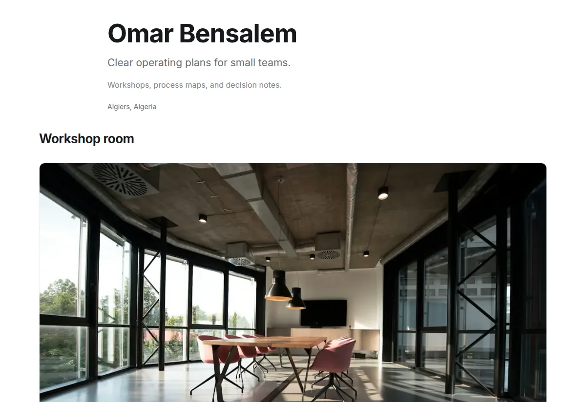Clean White — ownz template preview
