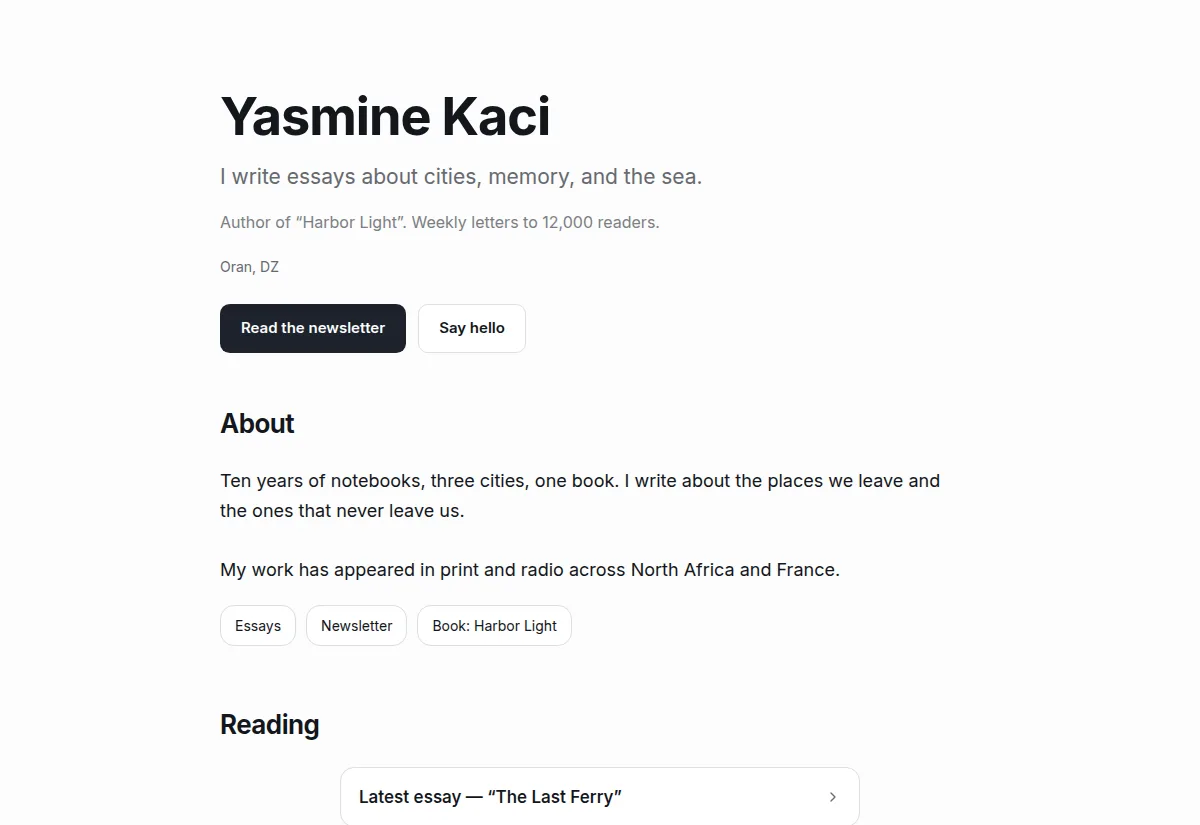 Minimal — a real ownz page using this template
